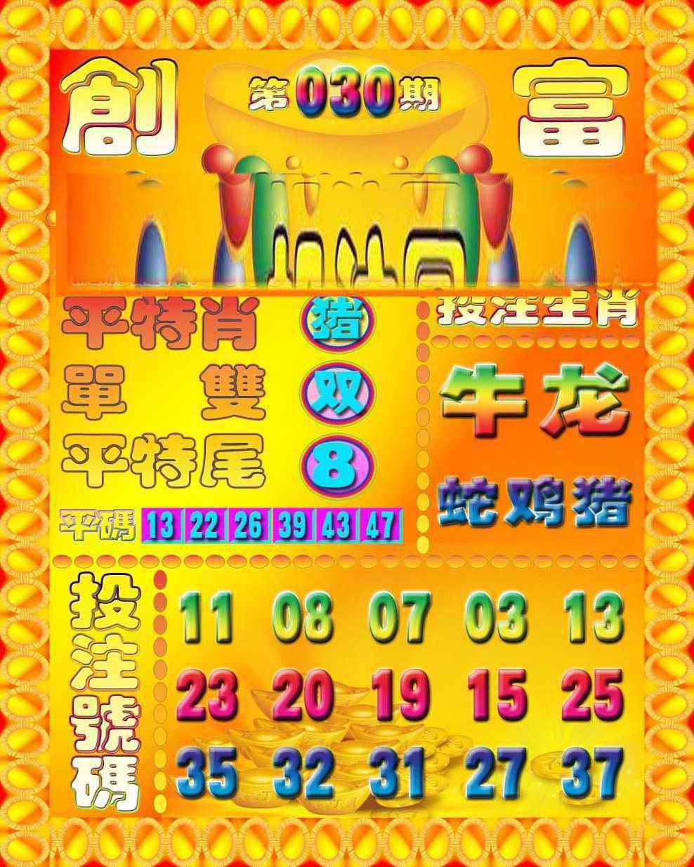 030期创富投注图[图]